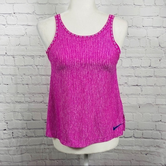 Nike Girl's 2-In-1 Dri-Fit Fuchsia Pink Training Tank Top - LARGE 14/16 - Picture 1 of 10